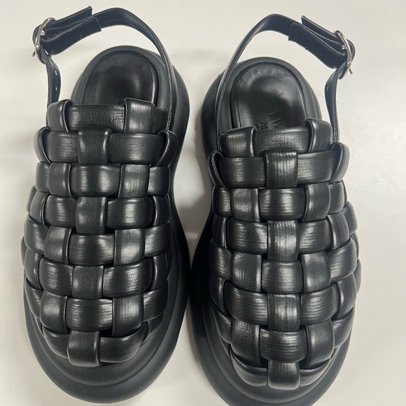 A.W.A.K.E. MODE Women's Wilma Chubby Sport Mule in Black new 6 - Picture 3 of 6